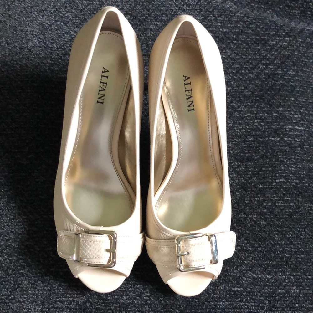 Alfani buckle peep toe heels